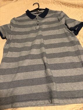 Michael Kors Men's Striped Polo - Navy & Light Gray